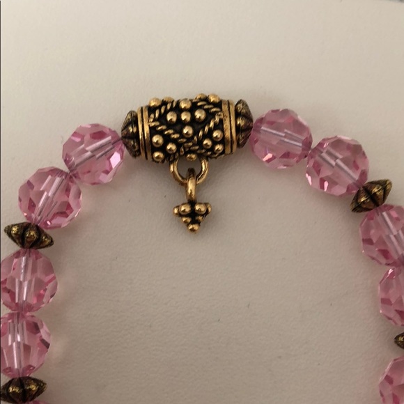 Pink Swarovski Crystal Pink Ribbon Charm Bracelet - Picture 3 of 4